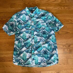 Chubbies Nutter Palm Print Full Button Down Tiki Hawaiian Shirt Mens‎ Medium